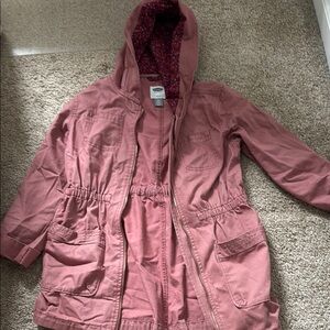 Pink Hooded Jacket with Floral Lining